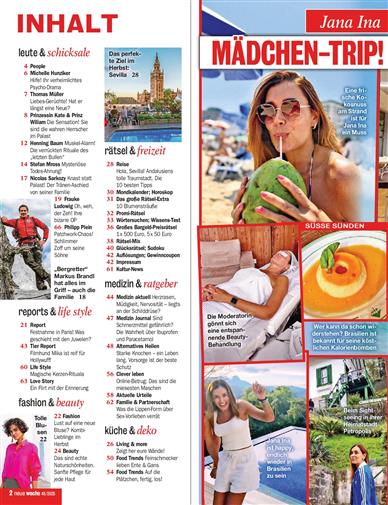 Neue Woche Inhaltsverzeichnis