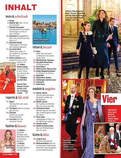 Neue Woche Inhaltsverzeichnis