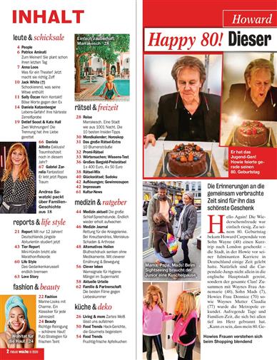 Neue Woche Inhaltsverzeichnis