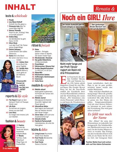 Neue Woche Inhaltsverzeichnis