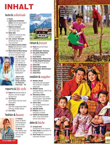 Neue Woche Inhaltsverzeichnis