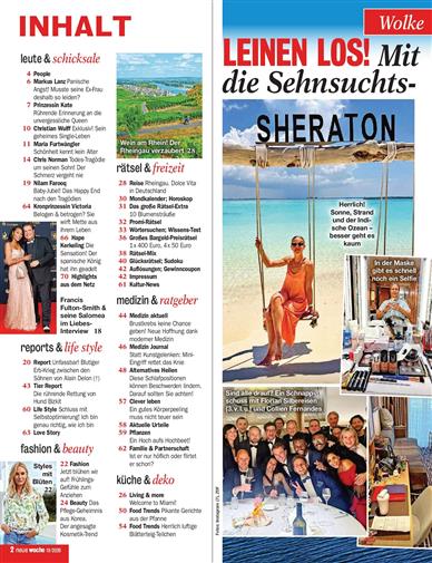 Neue Woche Inhaltsverzeichnis