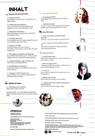 Teensmag Inhaltsverzeichnis