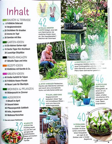 Lisa Blumen & Pflanzen Inhaltsverzeichnis