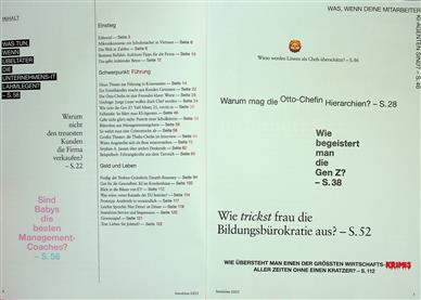 Brand eins Inhaltsverzeichnis
