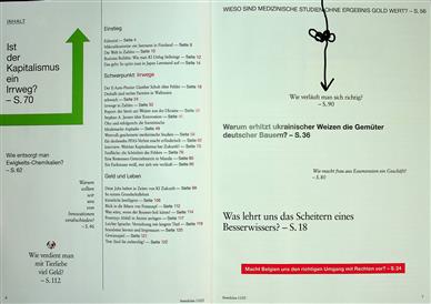 Brand eins Inhaltsverzeichnis