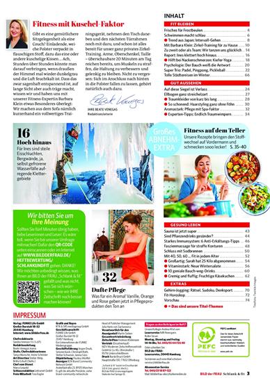 Bild der Frau - Schlank und Fit Inhaltsverzeichnis