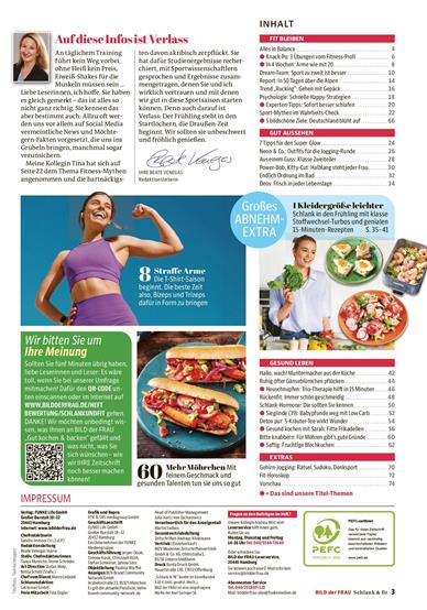 Bild der Frau - Schlank und Fit Inhaltsverzeichnis