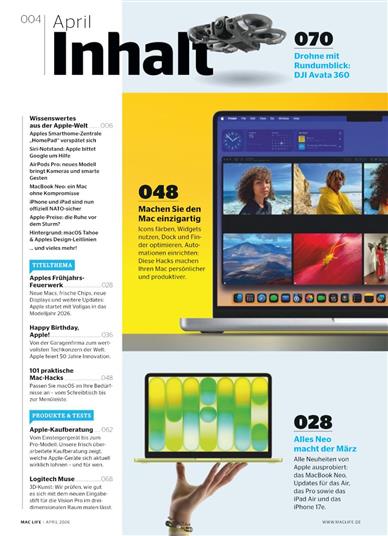Mac Life Inhaltsverzeichnis