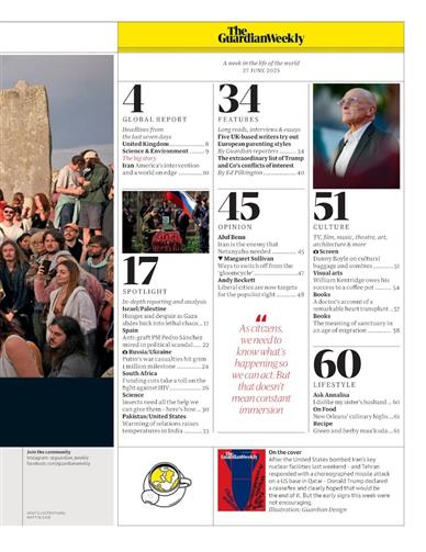 Guardian Weekly Inhaltsverzeichnis