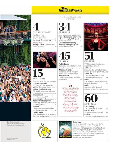 Guardian Weekly Inhaltsverzeichnis