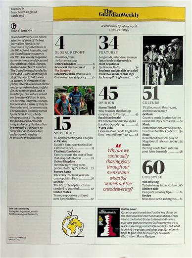 Guardian Weekly Inhaltsverzeichnis