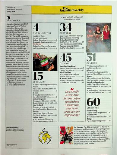 Guardian Weekly Inhaltsverzeichnis