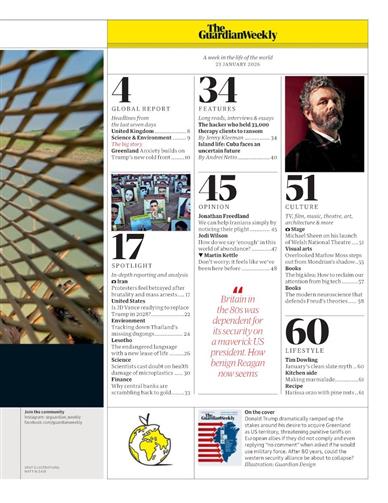 Guardian Weekly Inhaltsverzeichnis