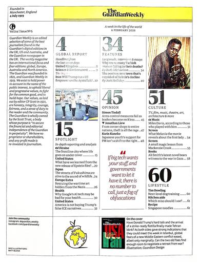 Guardian Weekly Inhaltsverzeichnis