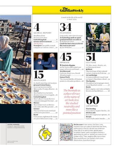 Guardian Weekly Inhaltsverzeichnis