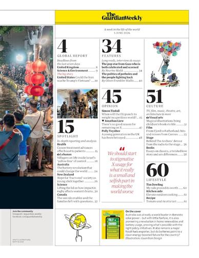 Guardian Weekly Inhaltsverzeichnis