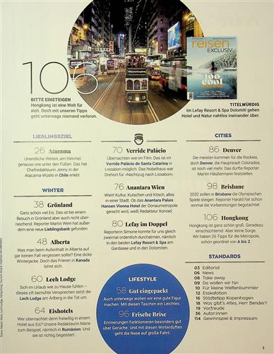 Reisen Exclusiv Inhaltsverzeichnis