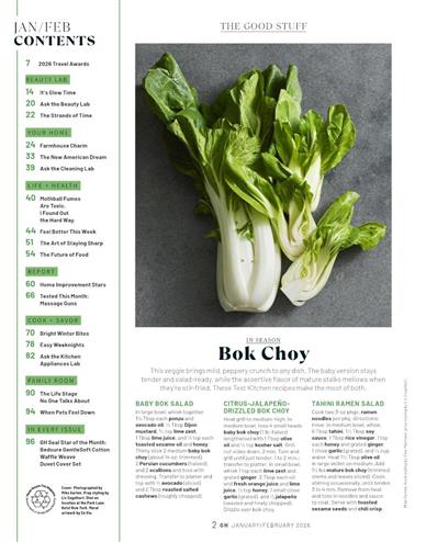 Good Housekeeping UK Inhaltsverzeichnis