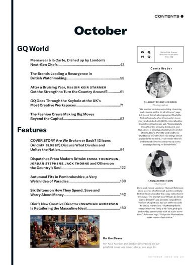 GQ (UK) Inhaltsverzeichnis