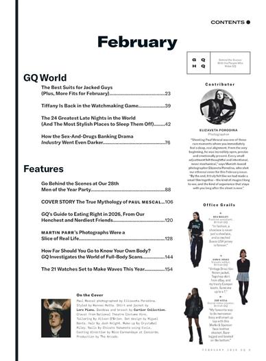 GQ (UK) Inhaltsverzeichnis