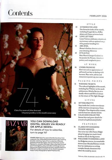 Harpers Bazaar (UK) Inhaltsverzeichnis
