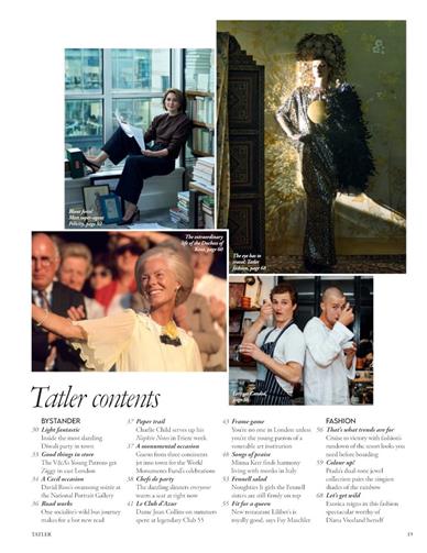 Tatler (UK) Inhaltsverzeichnis