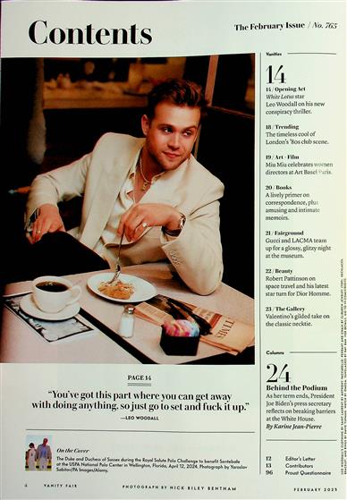 Vanity Fair (UK) Inhaltsverzeichnis