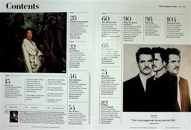 Vanity Fair (UK) Inhaltsverzeichnis