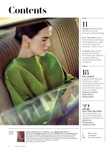 Vanity Fair (UK) Inhaltsverzeichnis