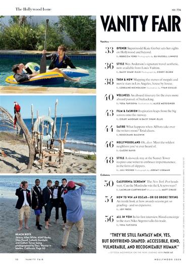 Vanity Fair (UK) Inhaltsverzeichnis