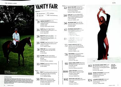 Vanity Fair (UK) Inhaltsverzeichnis