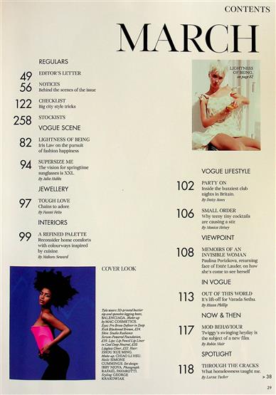 Vogue (UK) Inhaltsverzeichnis