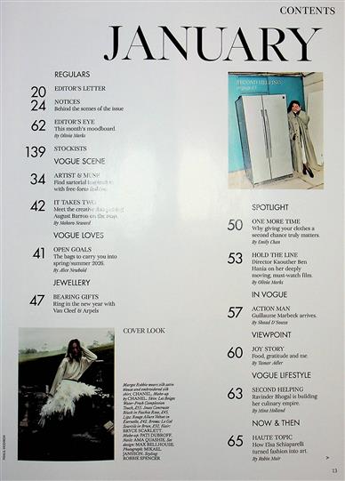 Vogue (UK) Inhaltsverzeichnis