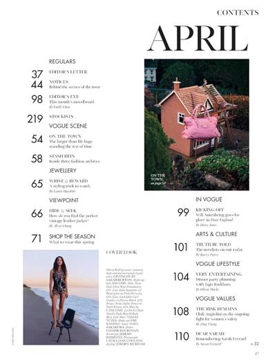 Vogue (UK) Inhaltsverzeichnis