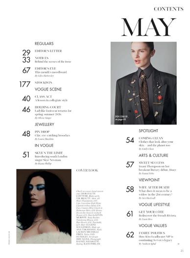 Vogue (UK) Inhaltsverzeichnis