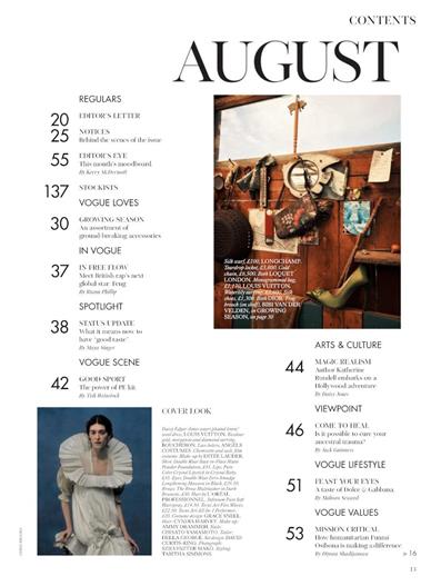 Vogue (UK) Inhaltsverzeichnis