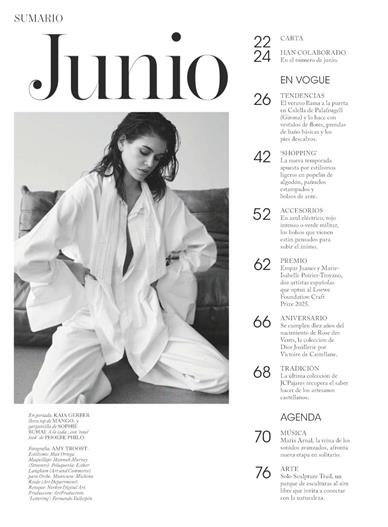 Vogue Spanien Inhaltsverzeichnis