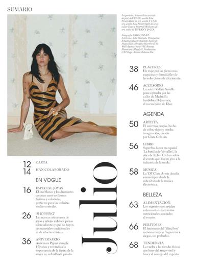 Vogue Spanien Inhaltsverzeichnis