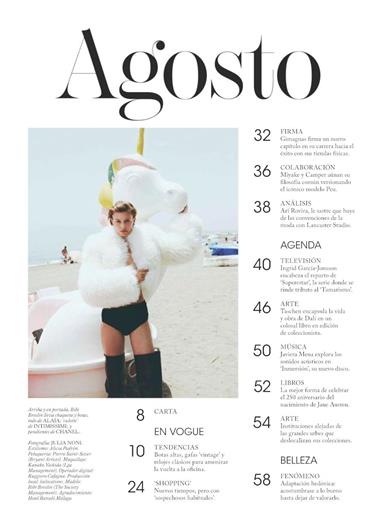 Vogue Spanien Inhaltsverzeichnis