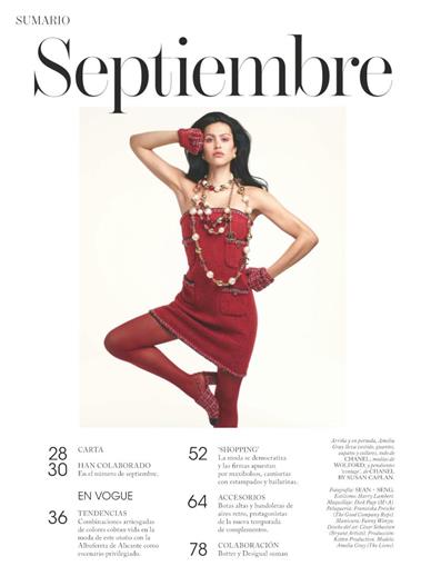 Vogue Spanien Inhaltsverzeichnis
