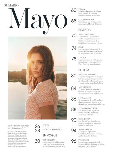 Vogue Spanien Inhaltsverzeichnis