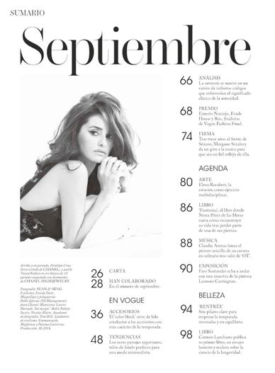 Vogue Spanien Inhaltsverzeichnis