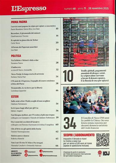 L'Espresso Inhaltsverzeichnis