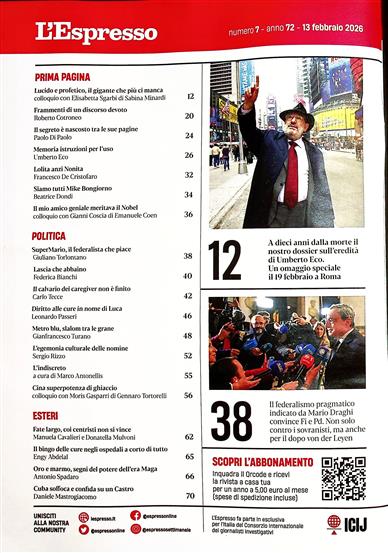 L'Espresso Inhaltsverzeichnis