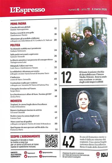 L'Espresso Inhaltsverzeichnis