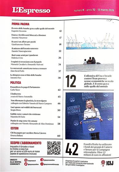 L'Espresso Inhaltsverzeichnis
