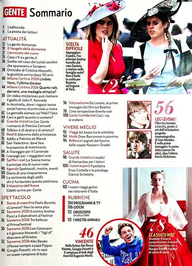 Gente Inhaltsverzeichnis