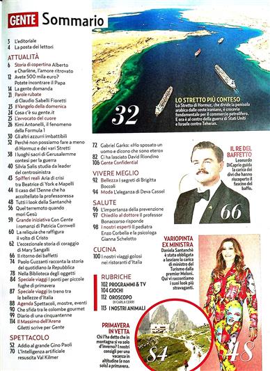 Gente Inhaltsverzeichnis