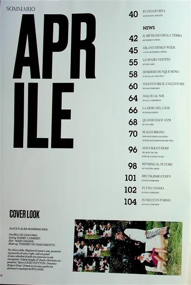 Vogue Italia Inhaltsverzeichnis
